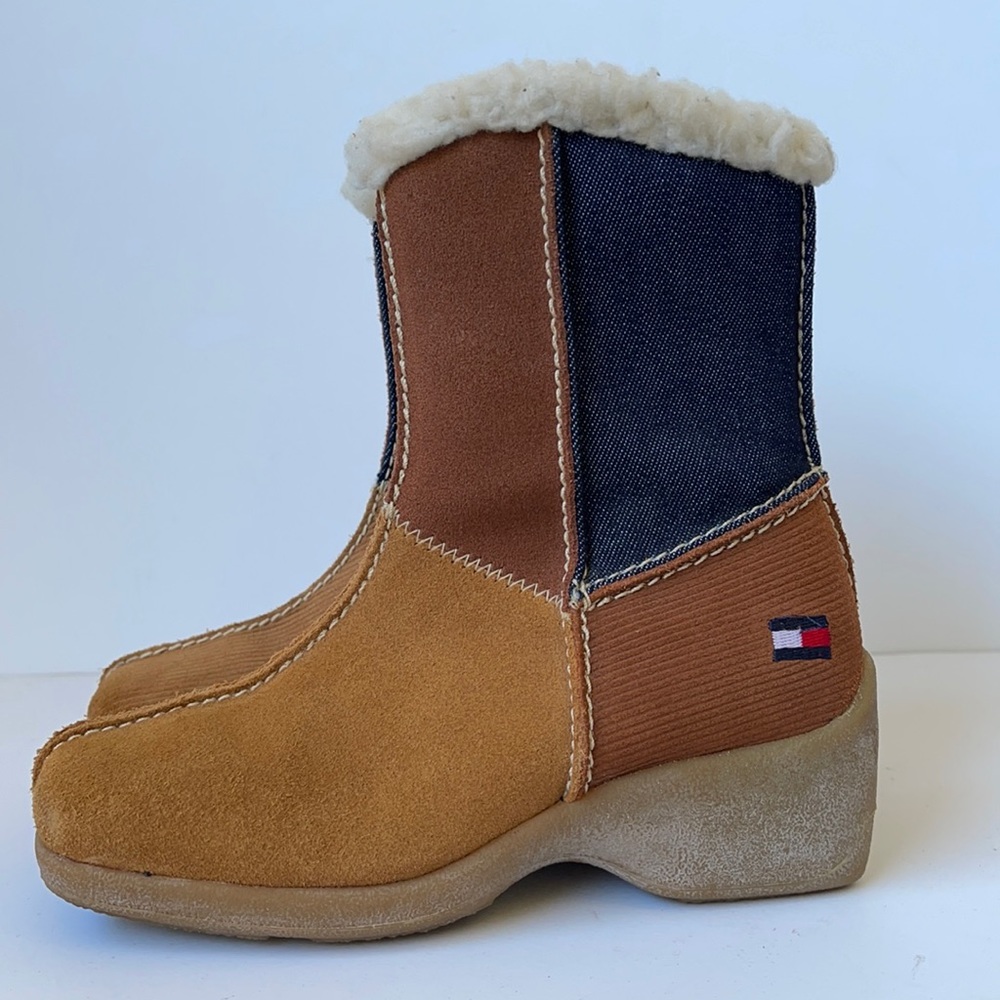 Tommy Hilfiger Girls  Patchwork Suede Boots 12